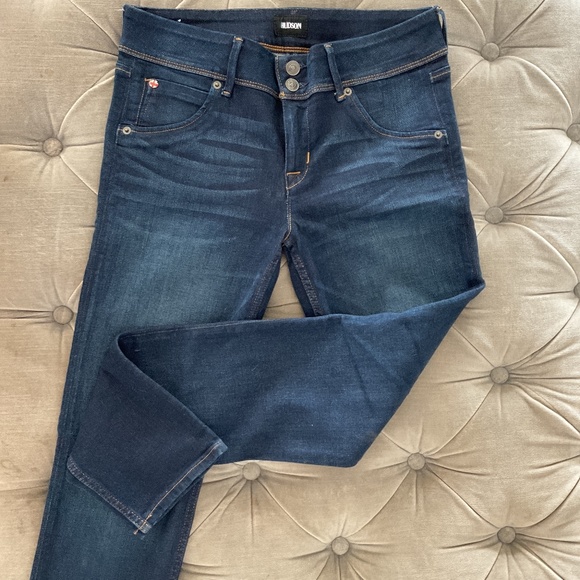 Hudson Collin Jeans Back Flap Pocket 2 Button Front Elm Dark Wash Size 29 - Picture 1 of 4
